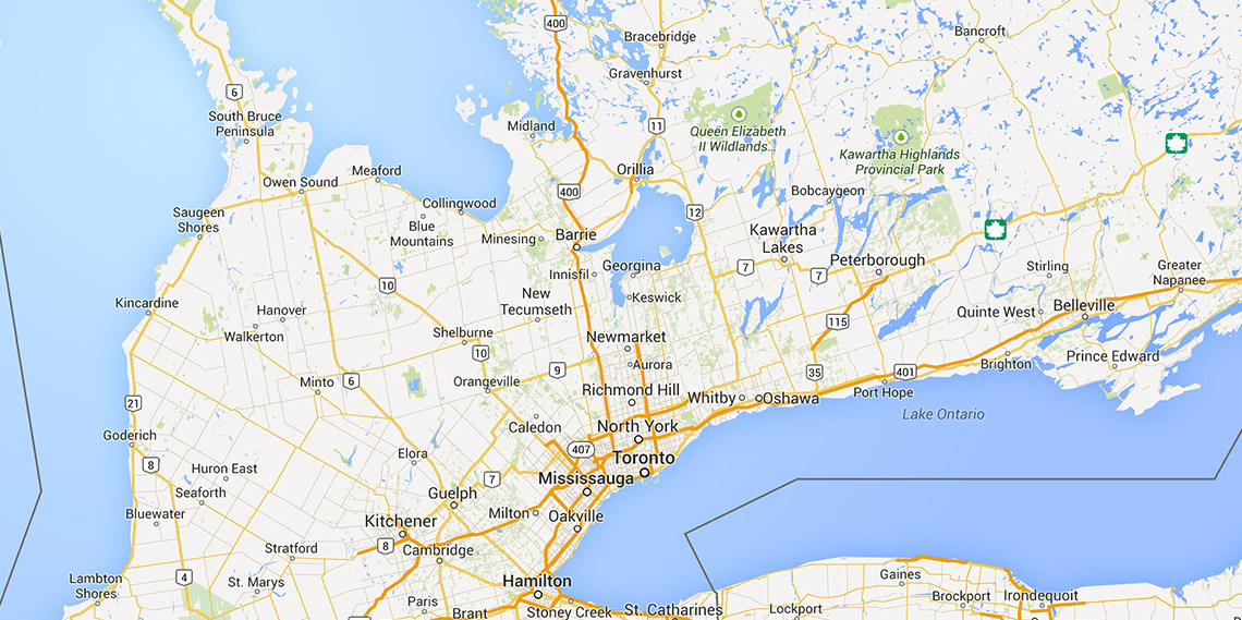 Service Regions Coverage Map